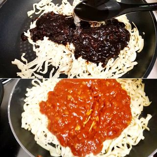 [풀무원] 식물성 저당질식 세트, 두부면 매콤라구파스타와 두부면 직화짜장 — 5점을 준 리뷰어가 2021년 3월 올린 사용 사진