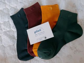 [사이즈가 있는 양말 필로이] 남/여 골지 발목 양말 4족 세트 남【S, M, L, XL】여【S, M, L】_컬러 랜덤 — 5점을 준 리뷰어가 2022년 6월 올린 사용 사진