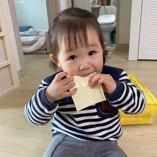 남양유업 드빈치 유기농 아기치즈 1단계 — 5점을 준 리뷰어가 2021년 2월 올린 사용 사진