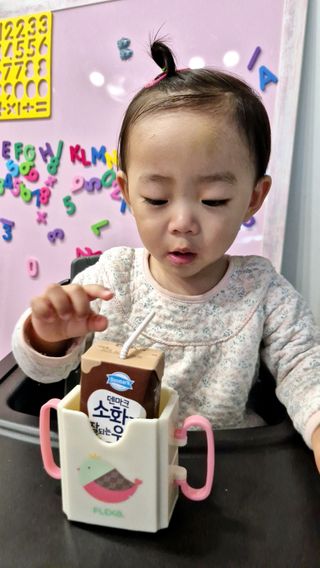 [구매평]덴마크 소화가 잘되는 우유로 만든 초코, 190ml, 24개 — 5점을 준 리뷰어가 2025년 2월 올린 사용 사진