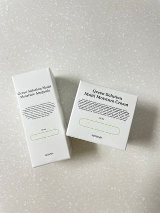 [녹산] 그린 솔루션 멀티 수분 앰플 + 그린 솔루션 멀티 수분크림 — 5점을 준 리뷰어가 2022년 10월 올린 사용 사진