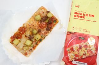 브라잇벨리 비건피자 [노밋피자알로하 & 노밋피자포테이토] 2가지맛 — 3.5점을 준 리뷰어가 2022년 7월 올린 사용 사진