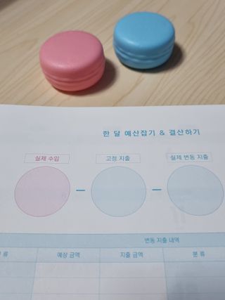 리훈 리뉴얼 오늘쓰임 가계부 용돈기입장 금전납출부 캐쉬북 만년 — 5점을 준 리뷰어가 2023년 3월 올린 사용 사진
