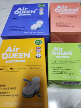 에어퀸 뉴브레스 유기농 생리대 4종 (팬티라이너 20P + 중형 10P + 대형 10P + 오버나이트 8P)_체험단 — 5점을 준 리뷰어가 2024년 5월 올린 사용 사진