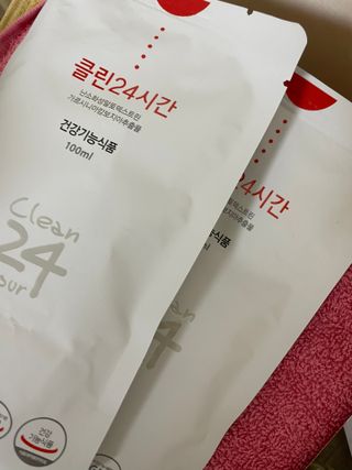 클린24시간 1BOX(5포) + 전용보틀(500ml) — 3점을 준 리뷰어가 2023년 8월 올린 사용 사진