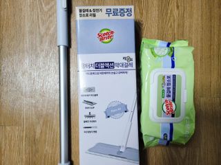 3M 스카치브라이트 파스텔블루 대형 밀대걸레 + 물걸레청소포 대형 30매 세트 — 5점을 준 리뷰어가 2023년 12월 올린 사용 사진