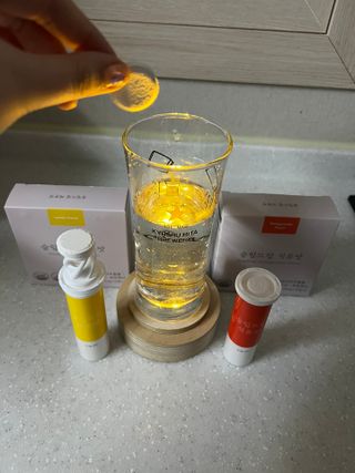 [슬림드랍 레몬맛] 건기식 다이어트 보조제 겸 비타민 — 5점을 준 리뷰어가 2022년 1월 올린 사용 사진