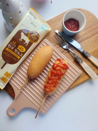 오마뎅 한우핫도그 — 5점을 준 리뷰어가 2021년 7월 올린 사용 사진