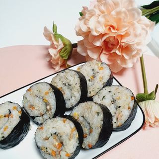 해풀잎 누구나 김밥*1ea [(혼합야채 35g *1ea,  김밥김 (5g, 5ea),  양념간장 (6g, 5ea), 참기름(5g, 2ea)] — 5점을 준 리뷰어가 2022년 10월 올린 사용 사진