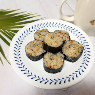 해풀잎 누구나 김밥*1ea [(혼합야채 35g *1ea,  김밥김 (5g, 5ea),  양념간장 (6g, 5ea), 참기름(5g, 2ea)] — 5점을 준 리뷰어가 2022년 10월 올린 사용 사진