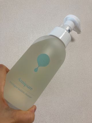 아미퓨어 [라이브] 피부장벽 강화를 위한 머랭 버블 클렌저 천연계면활성제로 온가족 사용가능 — 5점을 준 리뷰어가 2021년 7월 올린 사용 사진