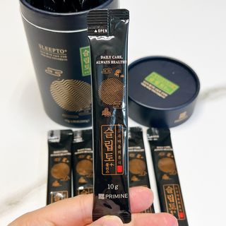 프리마인 자체 기업부설 연구소에서 찾아낸 건강한 수면의 비밀.  슬립토 플러스 30포 — 5점을 준 리뷰어가 2022년 2월 올린 사용 사진