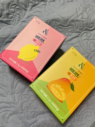 비타앤C 레몬맛, 망고맛 — 5점을 준 리뷰어가 2021년 4월 올린 사용 사진