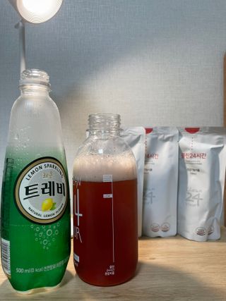 클린24시간 1BOX(5포) + 전용보틀(500ml) — 5점을 준 리뷰어가 2022년 7월 올린 사용 사진