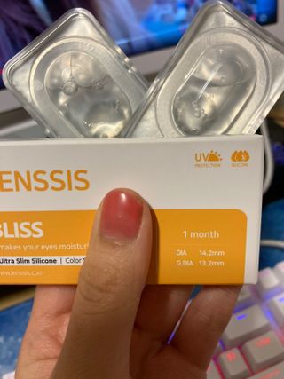 렌시스 LENSSIS [ 렌시스 ] 꾸안꾸템 , 낀 듯 안 낀 듯 자연스러운 ＃블리스시리즈 1개월용 ｜ 2컬러 중 택1 ｜ — 5점을 준 리뷰어가 2021년 4월 올린 사용 사진