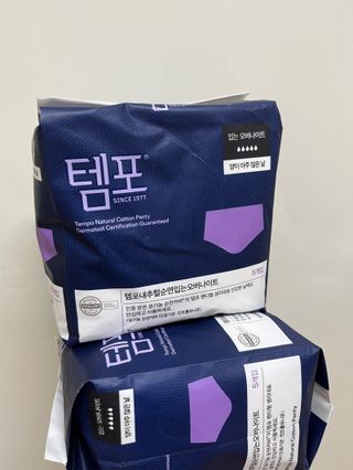 N[템포 ] 패드 내추럴 순면 입는 오버나이트 5P * 2개 — 5점을 준 리뷰어가 2024년 3월 올린 사용 사진
