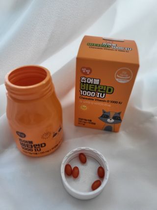앙팡 츄어블 비타민D 1000 IU 130mg x 90정 — 5점을 준 리뷰어가 2022년 10월 올린 사용 사진
