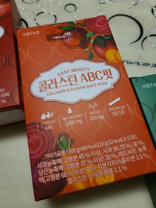 서울에프엔비 콜라스틴 3종 뷰티젤리스틱 45입 [ABC핏 15입 /  석류핏 15입 / 청스피루리나 15입] — 5점을 준 리뷰어가 2021년 9월 올린 사용 사진