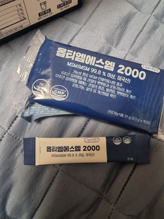 바른비타민 옵티엠에스엠2000 1박스 60포 관절 연골 복합건강기능식품 — 4.5점을 준 리뷰어가 2021년 6월 올린 사용 사진