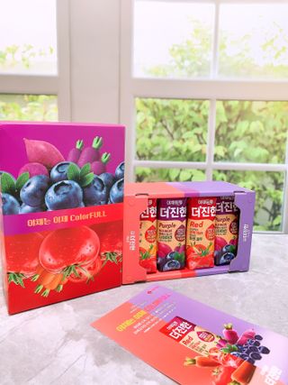 [롯데칠성] 야채듬뿍 더'진한 [롯데칠성] 야채는 이제 COLORFULL! 야채듬뿍  더 진한 레드 4개 +퍼플 4개 (총 8개) — 5점을 준 리뷰어가 2023년 6월 올린 사용 사진