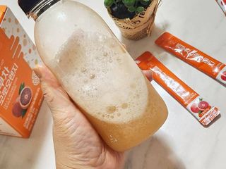 참앤들황토농원 7가지 맛! 탄산 톡톡! 스파클링! 데이앤 콤부차 7종 10포 1박스씩 ★총 7박스★ — 5점을 준 리뷰어가 2023년 2월 올린 사용 사진