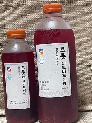 트롯전통식혜 트롯레드비트식혜 1리터 +500리터 — 5점을 준 리뷰어가 2021년 5월 올린 사용 사진