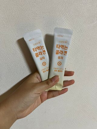 [음료수 대신 가능!]  빠르게 흡수되는 아임오 타먹는 콜라겐 1박스 — 5점을 준 리뷰어가 2023년 4월 올린 사용 사진