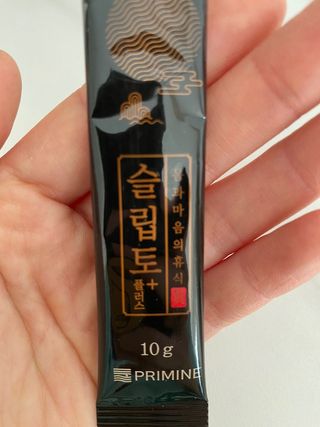 프리마인 자체 기업부설 연구소에서 찾아낸 건강한 수면의 비밀.  슬립토 플러스 30포 — 4점을 준 리뷰어가 2022년 2월 올린 사용 사진