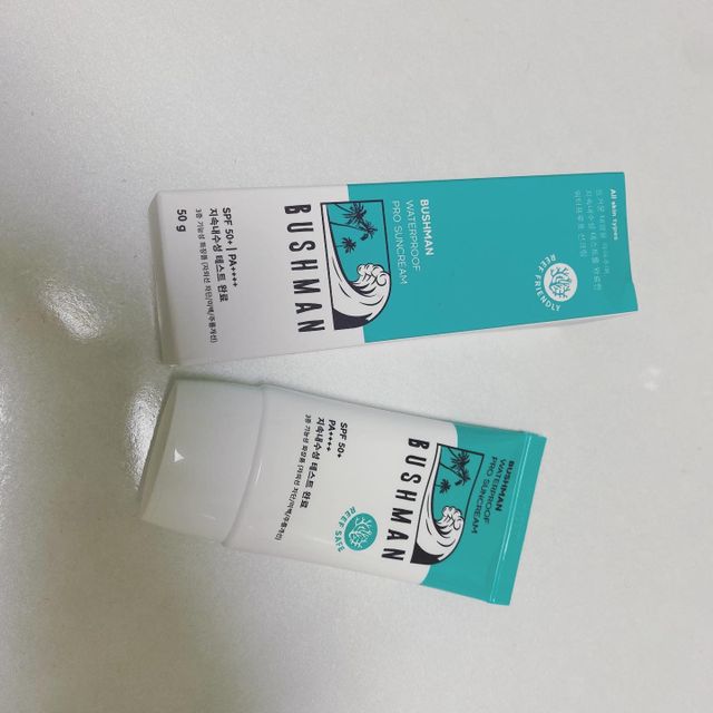 부쉬맨 워터프루프 프로 선크림 50g SPF50+ PA++++ 리뷰 사진