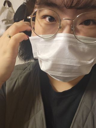 케이퓨리 KF80 덴탈 귀편한 숨쉬기편한 마스크 50매 — 5점을 준 리뷰어가 2022년 10월 올린 사용 사진