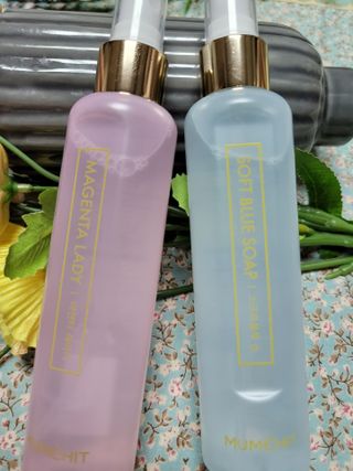 멈칫 X 최준 헤어 앤 바디미스트 소프트블루솝, 마젠타레이디 2종 — 4.5점을 준 리뷰어가 2021년 8월 올린 사용 사진