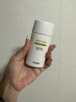 아이레시피 모이스트터치 스포츠 선밀크 50ml (SPF50+ PA+++) — 5점을 준 리뷰어가 2023년 7월 올린 사용 사진