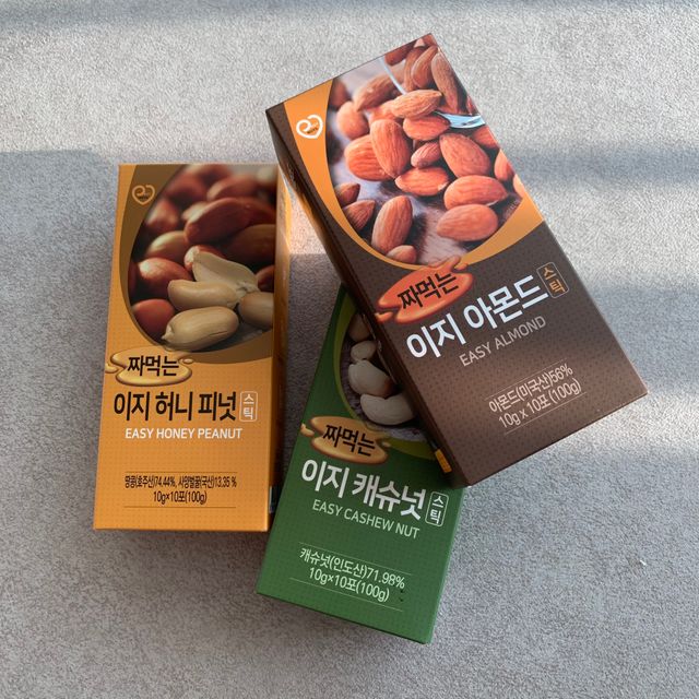짜먹는 이지아몬드, 짜먹는 이지허니피넛, 짜먹는 이지캐슈넛 각 10g X  10포 리뷰 사진