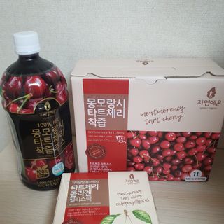 자연에온 몽모랑시 타트체리 3종 세트 구성 - 저분자콜라겐젤리, NFC 착즙주스 — 5점을 준 리뷰어가 2021년 7월 올린 사용 사진