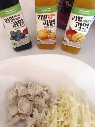 [풀무원] 리얼 과일  저지방 드레싱 240g 3종 — 5점을 준 리뷰어가 2021년 2월 올린 사용 사진