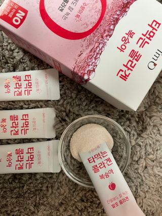 [음료수 대신 가능!]  빠르게 흡수되는 아임오 타먹는 콜라겐 1박스 — 5점을 준 리뷰어가 2023년 3월 올린 사용 사진