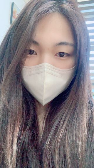 끌린에르 스포츠 귀편한 새부리형 마스크 — 5점을 준 리뷰어가 2022년 2월 올린 사용 사진