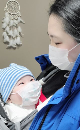 위케어 원데이 덴탈마스크 50매 화이트 대형 국내생산 — 5점을 준 리뷰어가 2021년 2월 올린 사용 사진