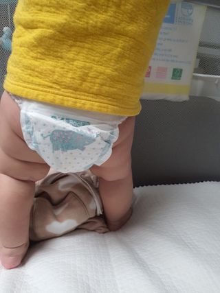 오브맘 밤 프리미엄 아기 기저귀 팬티형 밴드형 — 5점을 준 리뷰어가 2021년 1월 올린 사용 사진