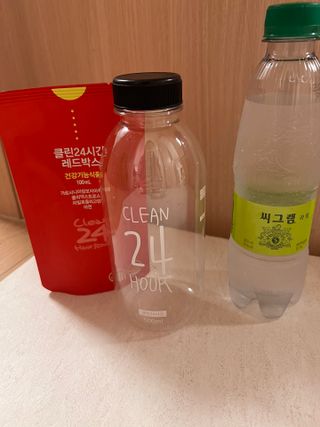 클린24시간 레드박스 1BOX(5포) + 전용보틀(500ml) — 5점을 준 리뷰어가 2024년 1월 올린 사용 사진