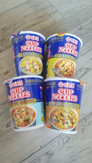 NISSIN 닛신 컵누들  4종 - 씨푸드오리지날, 씨푸드 스파이시, 씨푸드 커리, 씨푸드 XO소스 — 4점을 준 리뷰어가 2022년 3월 올린 사용 사진
