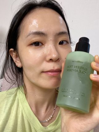 프리마인 메이크업과 들뜨는 각질까지 한방에 깐달걀로! 순하기까지한 셀베이스 그린티클렌저(200ml) — 5점을 준 리뷰어가 2023년 5월 올린 사용 사진