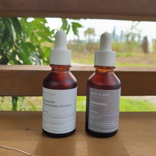 마리엔메이 히알루로닉스 세럼 ,나이아신아마이드 모과 세럼, 마린콜라겐 세럼, 청귤 흰목이버섯 추출물 세럼 — 5점을 준 리뷰어가 2021년 10월 올린 사용 사진