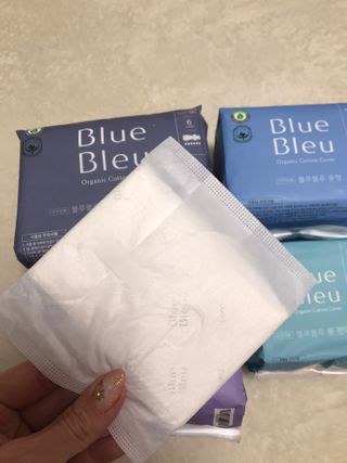 블루블루 유기농 순면 커버 생리대 — 5점을 준 리뷰어가 2021년 1월 올린 사용 사진