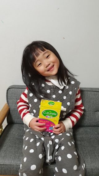 컬처렐 LGG 어린이 유산균 키즈츄어블 1개월분 — 5점을 준 리뷰어가 2021년 1월 올린 사용 사진