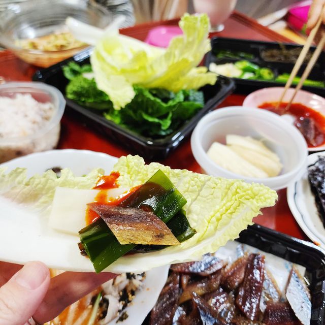 포항 구룡포 햇 과메기 야채세트 마라도회식당 꽁치 리뷰 사진