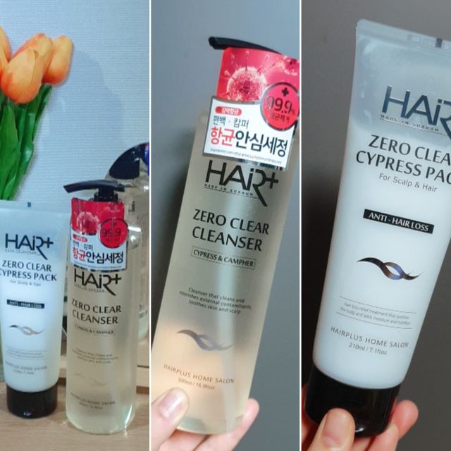 헤어플러스 제로클리어 샴푸 500ml, 두피팩 210ml 2종SET 리뷰 사진