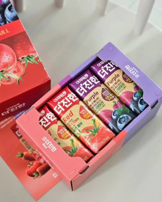 [롯데칠성] 야채듬뿍 더'진한 [롯데칠성] 야채는 이제 COLORFULL! 야채듬뿍  더 진한 레드 4개 +퍼플 4개 (총 8개) — 5점을 준 리뷰어가 2023년 6월 올린 사용 사진