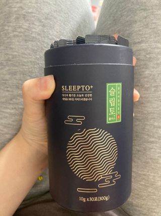 프리마인 자체 기업부설 연구소에서 찾아낸 건강한 수면의 비밀.  슬립토 플러스 30포 — 5점을 준 리뷰어가 2021년 10월 올린 사용 사진