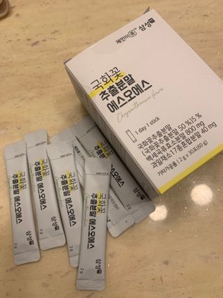 체인미 국화꽃 추출분말 에스오에스 곡류효소 과일채소 17종 혼합 분말 스틱 — 4.5점을 준 리뷰어가 2022년 1월 올린 사용 사진